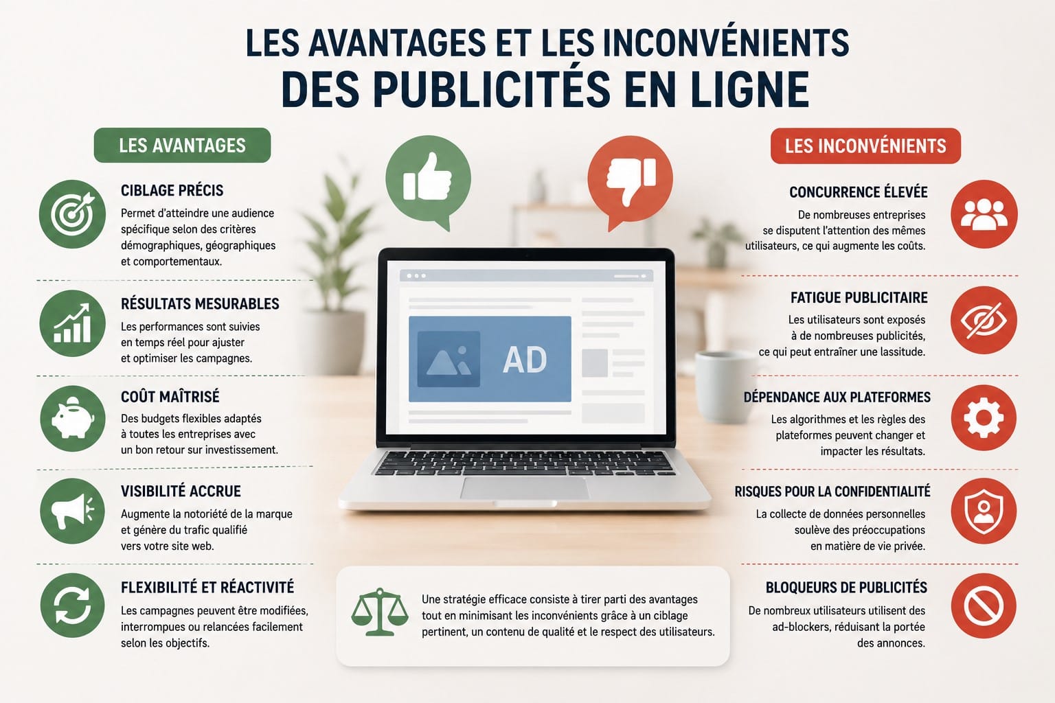 Les avantages et les inconvénients des publicités en ligne