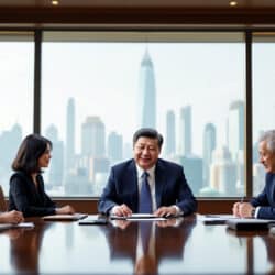 xi jinping, le président chinois, rencontre les dirigeants des grandes entreprises du pays pour discuter de l'avenir économique et des stratégies de développement, renforçant ainsi les liens entre le gouvernement et le secteur privé.