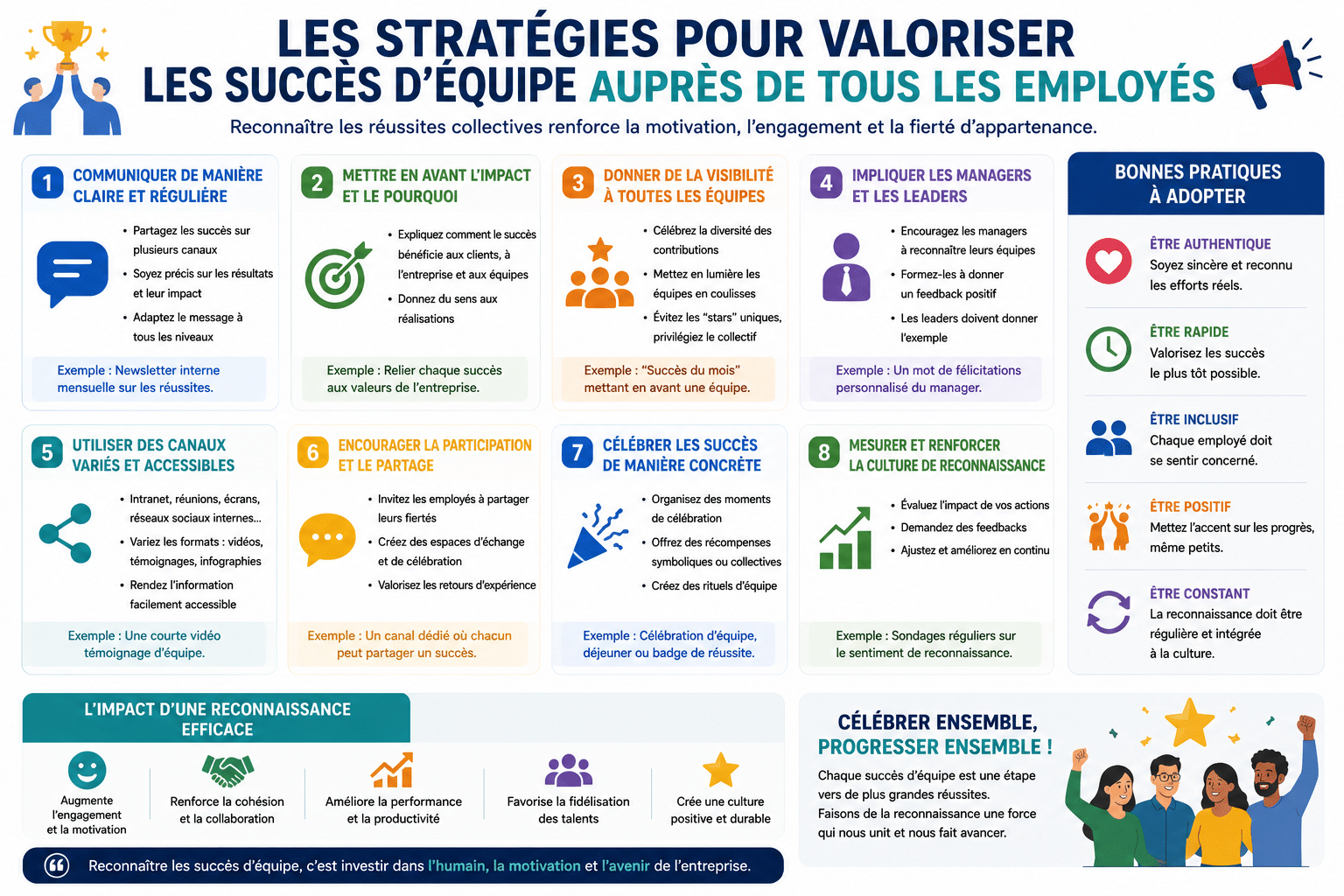 Les stratégies pour valoriser les succès d’équipe auprès de tous les employés