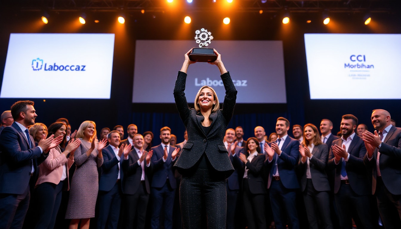 laboccaz, l'entreprise dynamique de pontivy, est fière de recevoir le prestigieux prix de l'entrepreneuriat de la cci du morbihan, récompensant son innovation et son impact sur le secteur local.