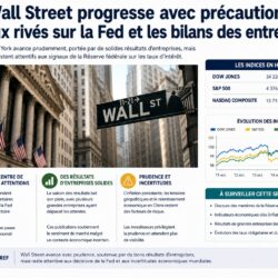 Wall Street progresse avec précaution, les yeux rivés sur la Fed et les bilans des entreprises