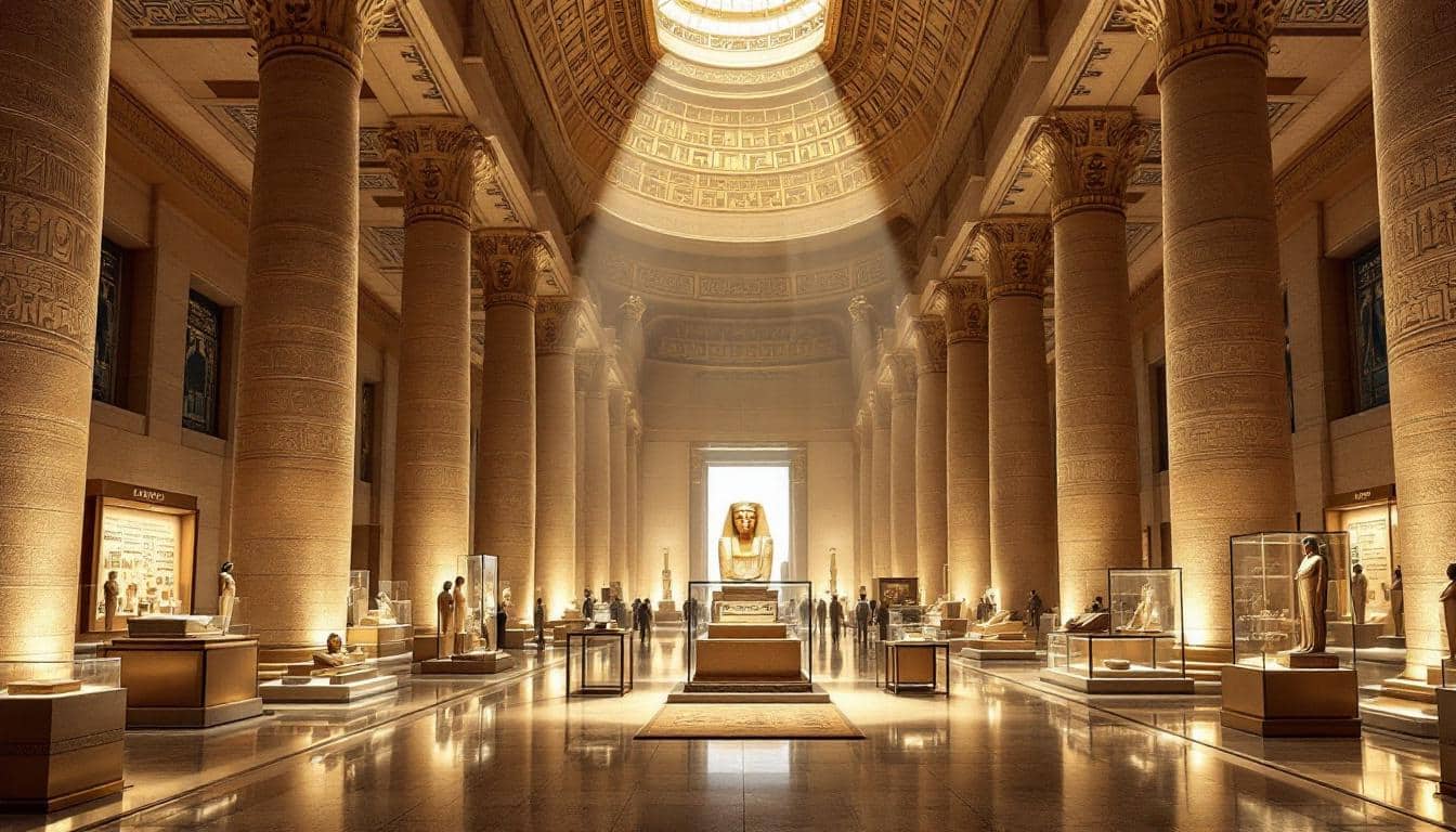 découvrez l'inauguration du grand muséum égyptien au caire, un projet architectural d'exception réalisé par la société belge besix, qui met en lumière l'histoire et la culture de l'égypte ancienne.