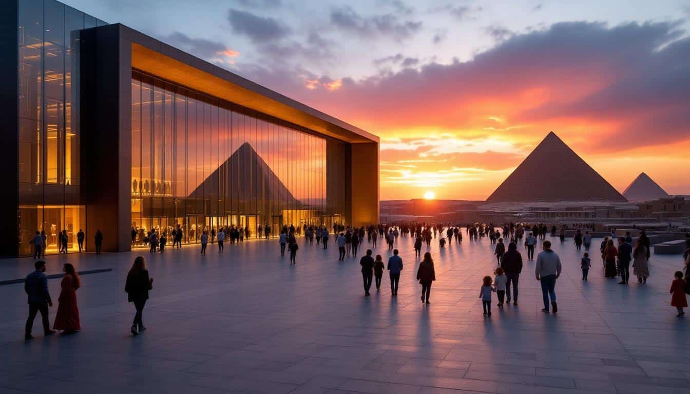 découvrez l'inauguration du grand muséum égyptien au caire, un chef-d'œuvre architectural réalisé par la société belge besix, mettant en valeur l'histoire fascinante de l'égypte antique.