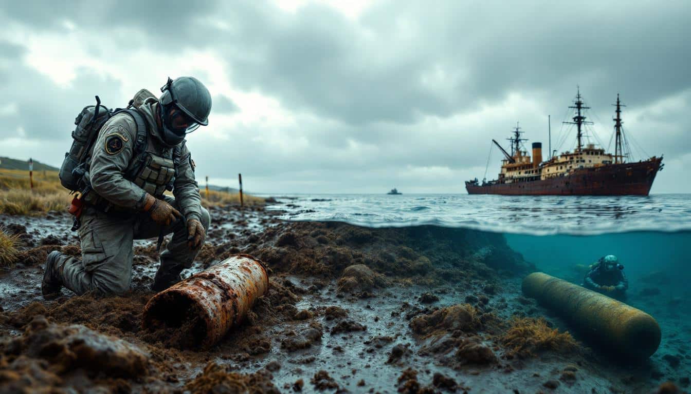 découvrez les défis et les efforts continus pour éliminer les munitions non explosées sur terre et en mer, protégeant ainsi les populations et l'environnement.