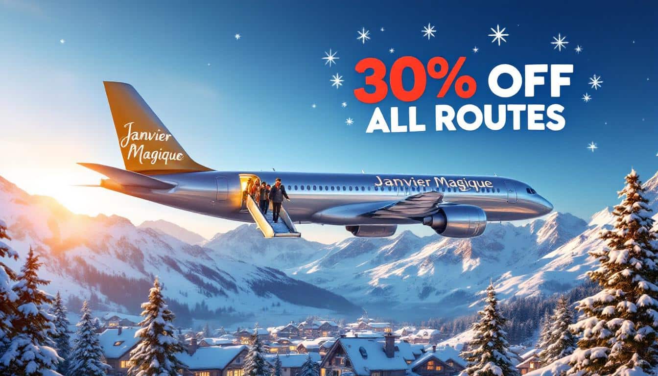découvrez la promotion exclusive « janvier magique » de nouvelair et profitez de -30 % sur tous les vols de son réseau. réservez dès maintenant pour des voyages inoubliables à prix réduit !