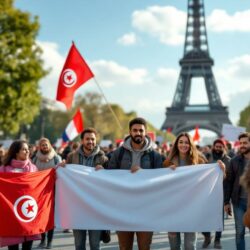 participez au rassemblement à paris pour soutenir et défendre les libertés en tunisie, unis pour la démocratie et les droits fondamentaux.